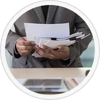 Picture of someone holding documents